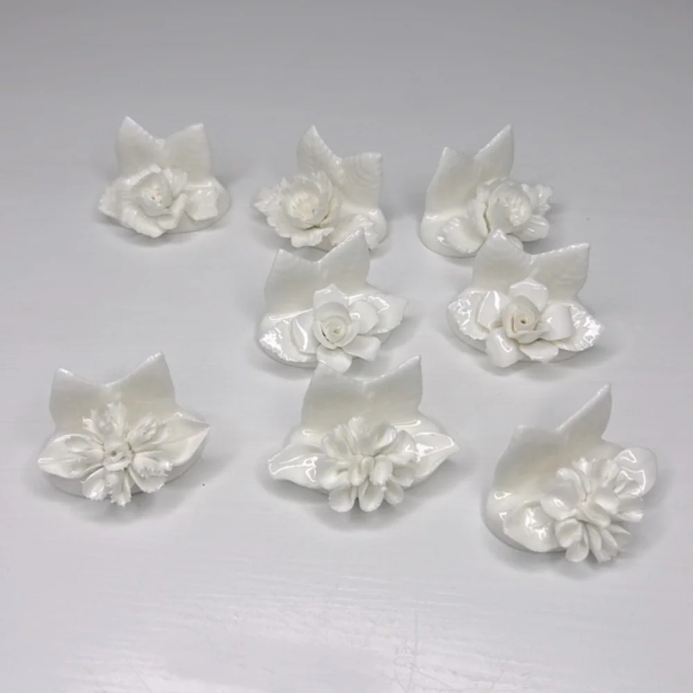 Vintage Coalport 💐 Bone China Floral Name Card Holders Mismatched Set of 8 - Picture 13 of 16